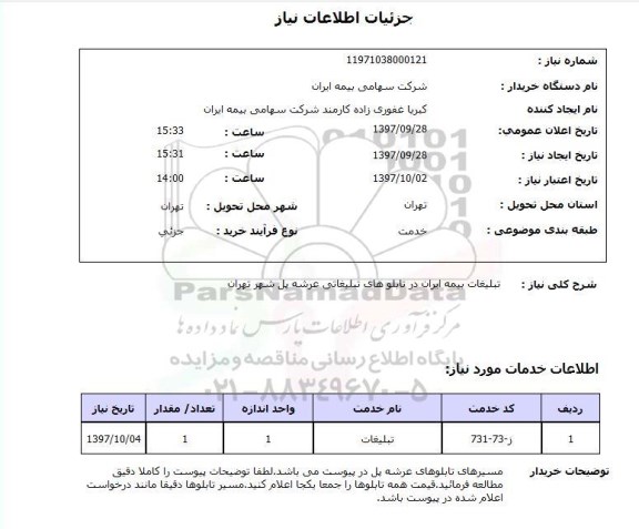 استعلام,استعلام تابلوهای تبلیغاتی