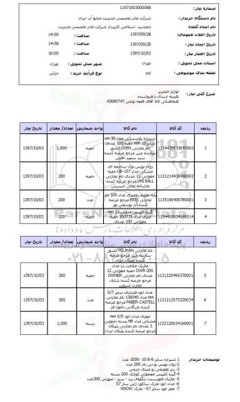 استعلام , استعلام لوازم التحریر ...