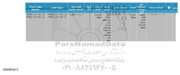 مزایده ، مزایده فروش کلیه اموال مستعمل ..