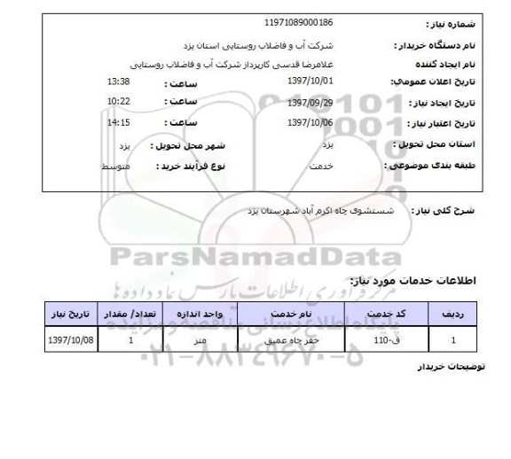 استعلام,استعلام شستشوی چاه ...