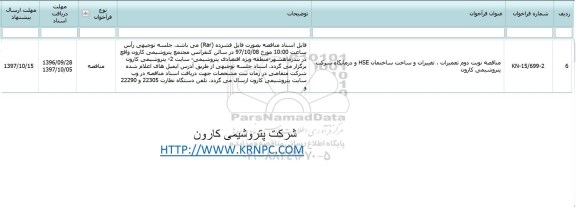 مناقصه , مناقصه تعمیرات، تعییرات و ساخت ساختمان HSE و درمانگاه 