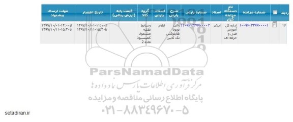 مزایده, مزایده  وانت تویوتا هایلوکس تک کابین 