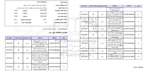 استعلام; استعلام لوازم و تجهیزات ورزشی ...