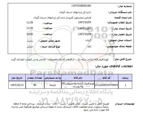 استعلام لوبیا قرمز 