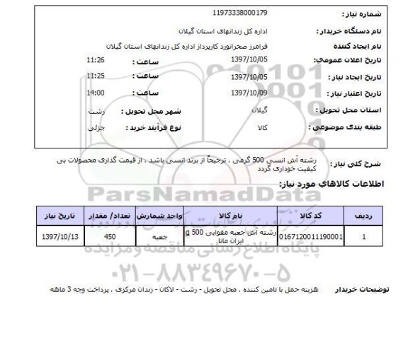 استعلام,استعلام رشته آشی انسی