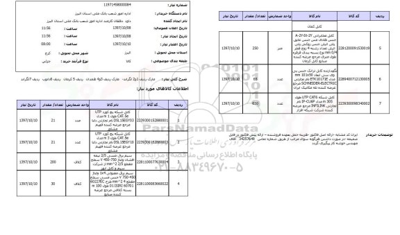 استعلام,کابل شبکه و...
