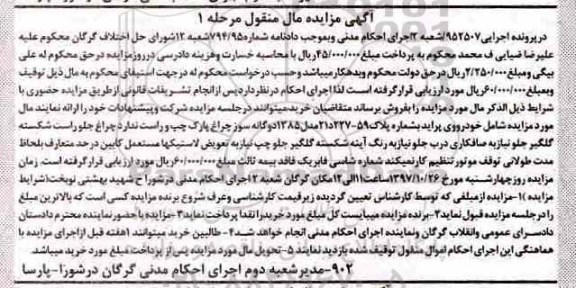 مزایده عمومی, مزایده خودروی پراید