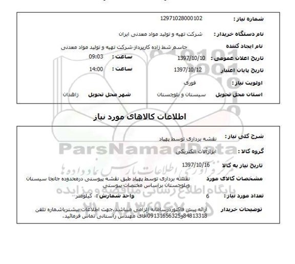 استعلام,  نقشه برداری توسط پهباد 