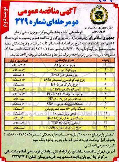 مناقصه عمومی , مناقصه خرید تعداد 14 قلم تجهیزات دوخت نوبت دوم 