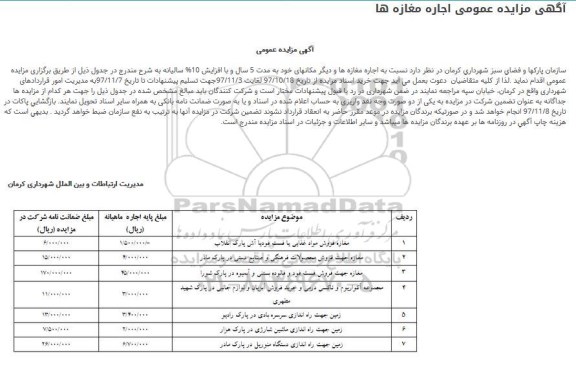 مزایده ,مزایده اجاره مغازه