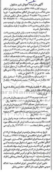 مزایده،مزایده یکباب ساختمان مسکونی 217 مترمربع 