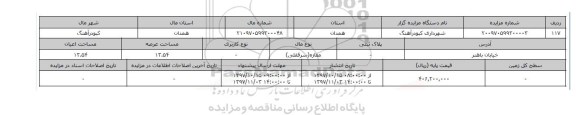 مزایده,مزایده سرقفلی عرصه 13.30