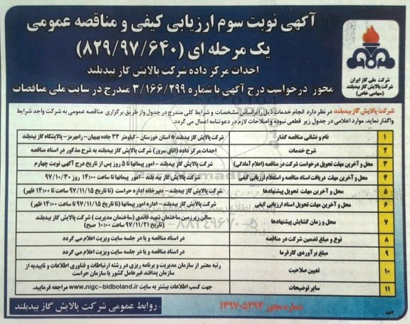 آگهی مناقصه ,  مناقصه احداث مرکز داده شرکت - نوبت سوم 