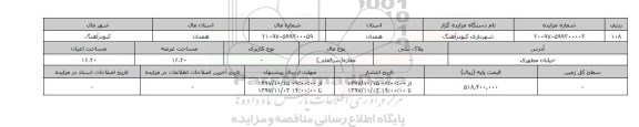 مزایده, مزایده مغازه سرقفلی عرصه 16.20