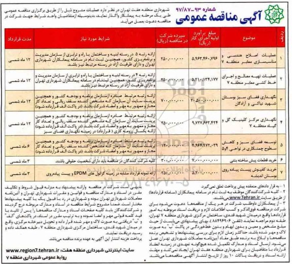 آگهی مناقصه عمومی , مناقصه عملیات اصلاح هندسی و مناسب سازی معابر منطقه...