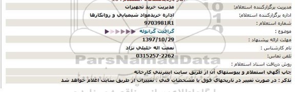 استعلام, استعلام گرافیت گرانوله