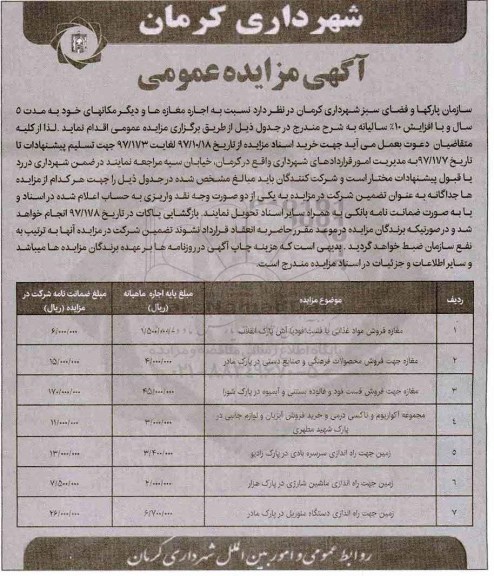 مزایده ,مزایده اجاره مغازه