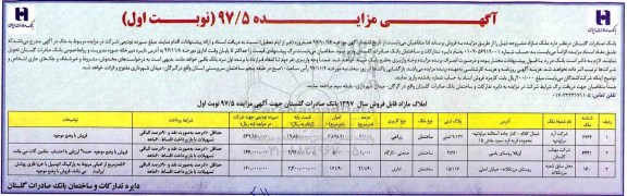 مزایده،مزایده فروش املاک مازاد کاربری زراعی ، اداری ، صنعتی نوبت اول