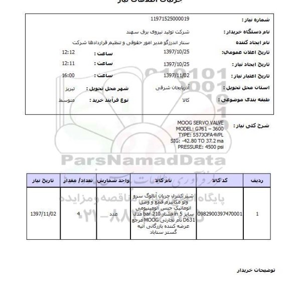 استعلام, شیر کنترل جریان آنالوگ سرو ولو مکانیزم قطع و وصل 