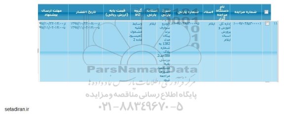 مزایده خودرو سواری برند پیکان
