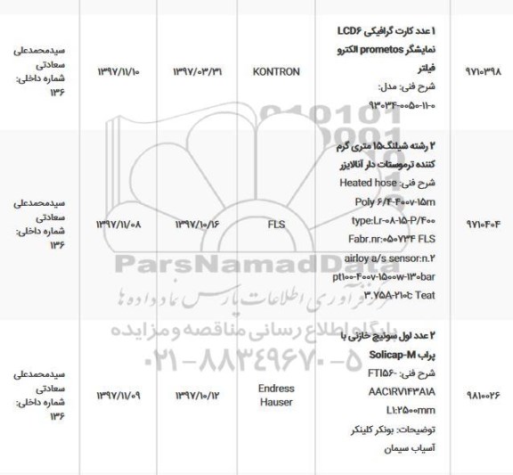 استعلام, استعلام 1 عدد کارت گرافیکی LCD6 نمایشگر و ...