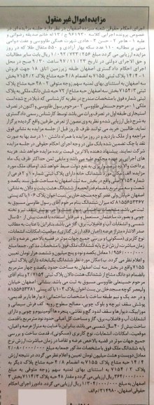 مزایده ،مزایده فروش 48 حبه مشاع پلاک ثبتی 7154.3 بخش سه