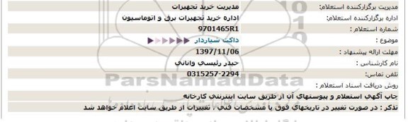 استعلام, استعلام داكت شیاردار  