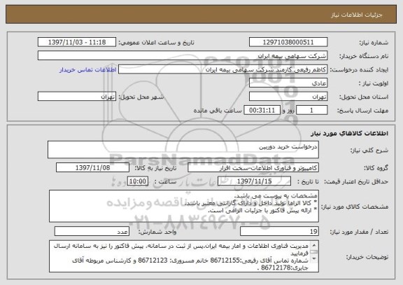 استعلام درخواست خرید دوربین