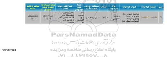 مناقصه ،اداره منابع طبیعی و آبخیزداری شهرستان اندیمشک استان خوزستان 