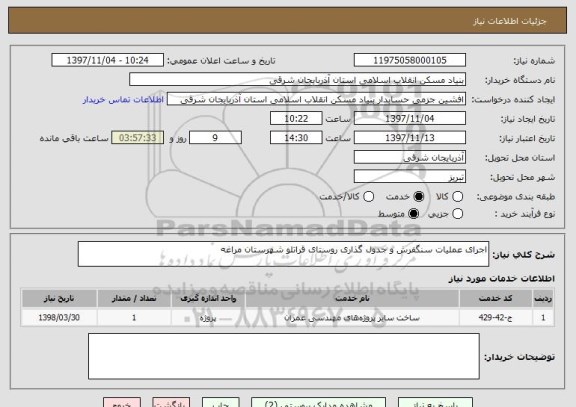 استعلام اجرای عملیات سنگفرش و جدول گذاری روستای قراتلو شهرستان مراغه