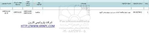 مناقصه , مناقصه احداث سازه سردرب 