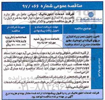 مناقصه ,مناقصه تامین تحویل، نصب و راه اندازی دربهای شیشه ای 