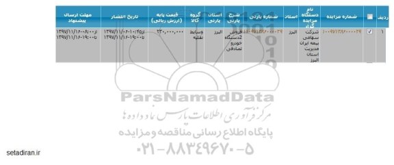مزایده, مزایده فروش 2 دستگاه خودرو تصادفی