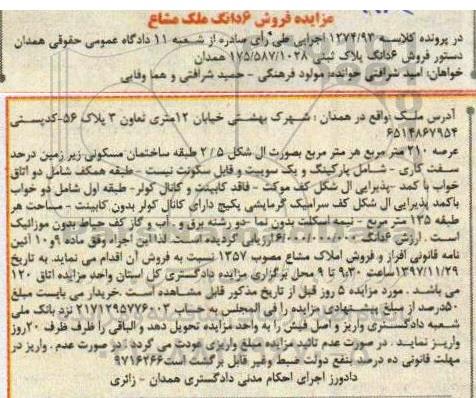 مزایده،مزایده ملک پلاک ثبتی 175.587.1028