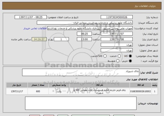 استعلام چای شیرزاد