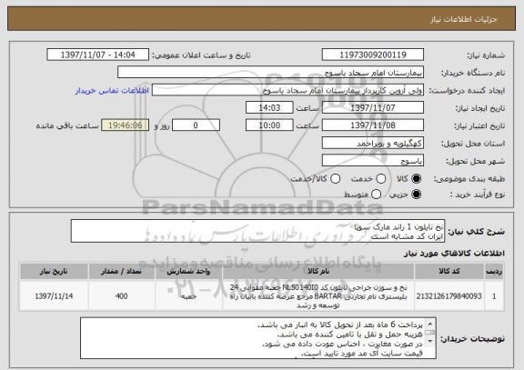استعلام نخ نایلون 1 راند مارک سوپا 
ایران کد مشابه است 