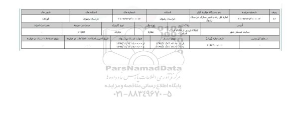 مزایده,مزایده مغازه تجاری عرصه 60.52