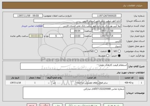 استعلام استعلام قیمت کارهای چوبی