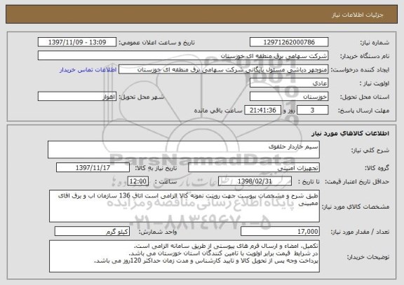 استعلام سیم خاردار حلقوی 