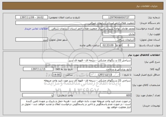 استعلام سراجی 22 بد رنگهای مشکی - سرمه ای - قهوه ای سیر