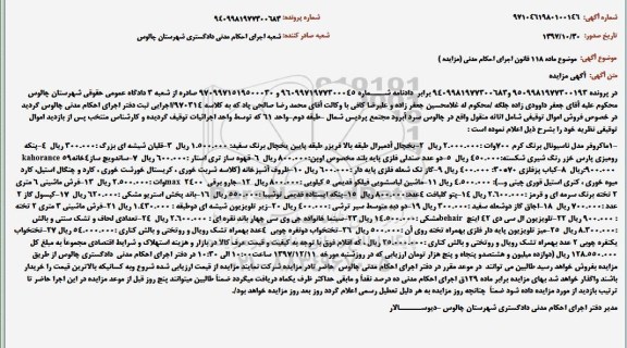 مزایده,مزایده فروش ماکروفر، یخچال و ...