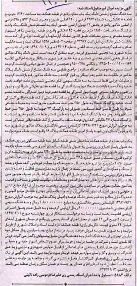 مزایده ،مزایده سه دانگ مشاع از ششدانگ یکباب مغازه  