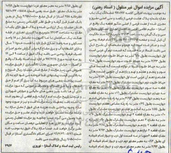 مزایده ،مزایده ششدانگ یکباب مغازه 121.03 مترمربع