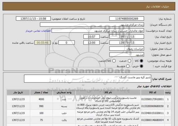 استعلام شیر کره پنیر ماست کشک