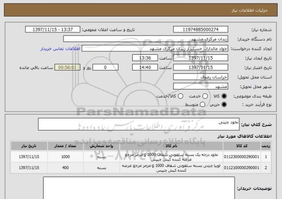 استعلام نخود چیتی