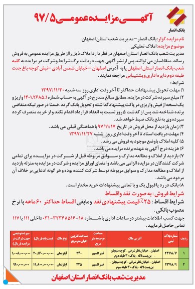 مزایده,مزایده فروش املاک تملیکی نوع آپارتمان