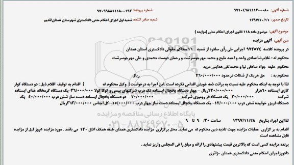 مزایده مزایده دو دستگاه کولر گازی ...