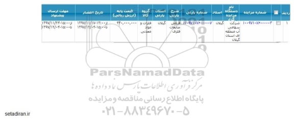 مزایده ,مزایده فروش ضایعات فلزی