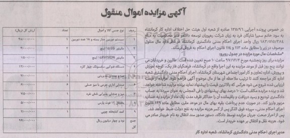 مزایده، مزایده سیستم دوربین مداربسته و...