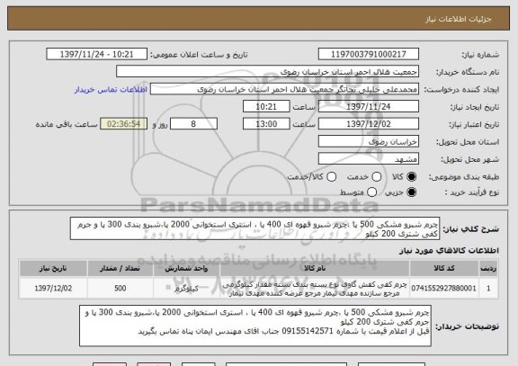 استعلام چرم شبرو مشکی 500 پا ،چرم شبرو قهوه ای 400 پا ، استری استخوانی 2000 پا،شبرو بندی 300 پا و جرم کفی شتری 200 کیلو
